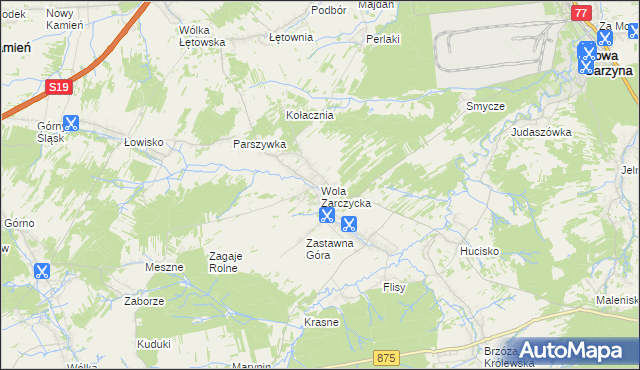 mapa Wola Zarczycka, Wola Zarczycka na mapie Targeo