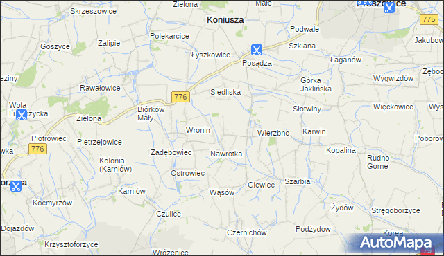 mapa Wroniec, Wroniec na mapie Targeo