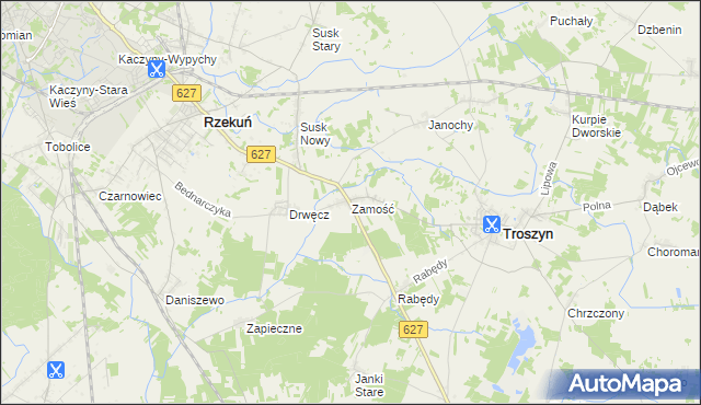 mapa Zamość gmina Troszyn, Zamość gmina Troszyn na mapie Targeo