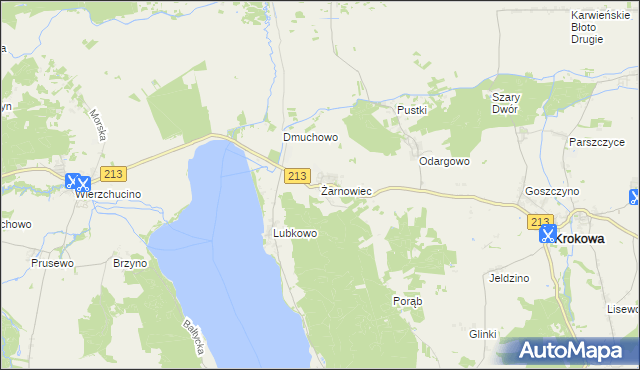mapa Żarnowiec gmina Krokowa, Żarnowiec gmina Krokowa na mapie Targeo