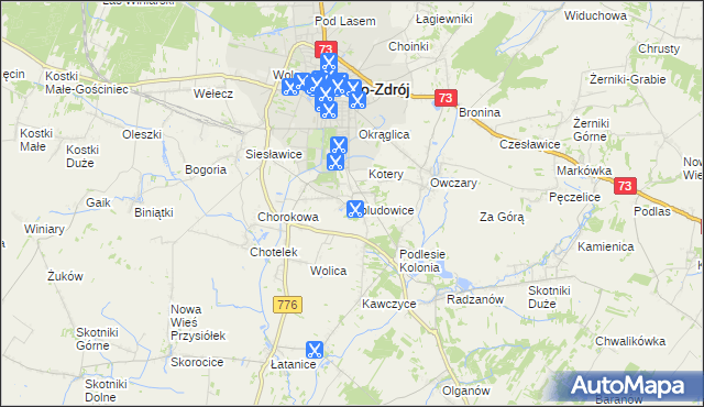 mapa Zbludowice, Zbludowice na mapie Targeo