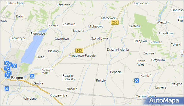 mapa Żelazków gmina Słupca, Żelazków gmina Słupca na mapie Targeo