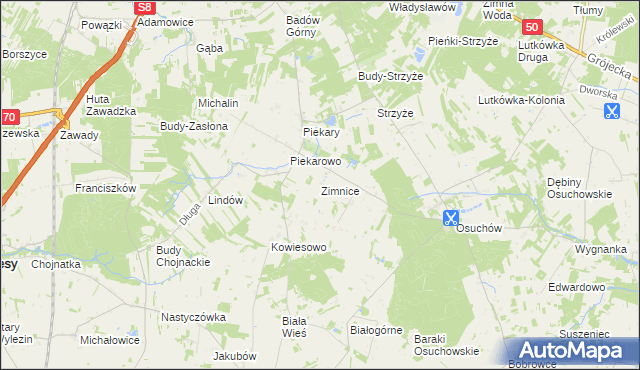 mapa Zimnice, Zimnice na mapie Targeo