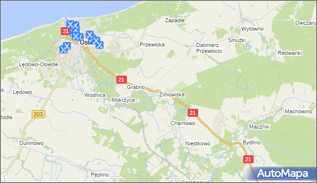 mapa Zimowiska, Zimowiska na mapie Targeo