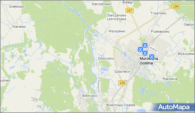 mapa Złotoryjsko, Złotoryjsko na mapie Targeo