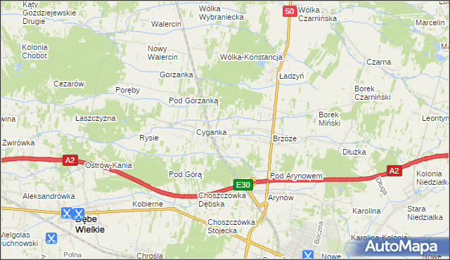 mapa Żuków gmina Mińsk Mazowiecki, Żuków gmina Mińsk Mazowiecki na mapie Targeo