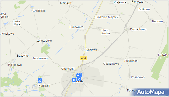mapa Żychlewo, Żychlewo na mapie Targeo