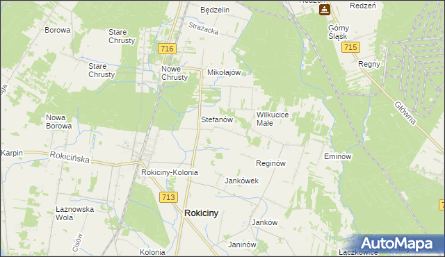 mapa Albertów gmina Rokiciny, Albertów gmina Rokiciny na mapie Targeo