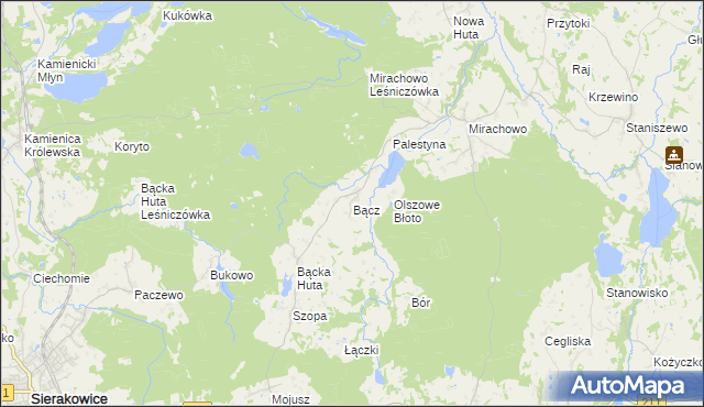 mapa Bącz, Bącz na mapie Targeo