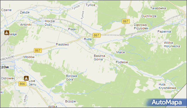 mapa Basznia Górna, Basznia Górna na mapie Targeo