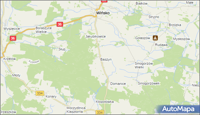 mapa Baszyn, Baszyn na mapie Targeo