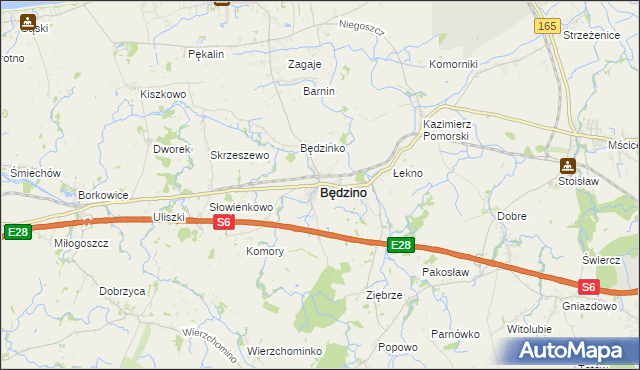 mapa Będzino, Będzino na mapie Targeo