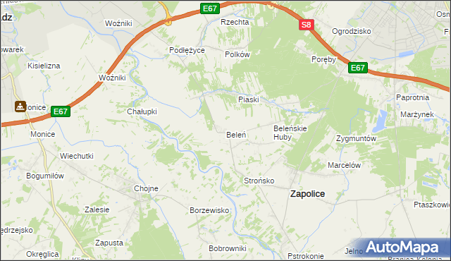 mapa Beleń, Beleń na mapie Targeo