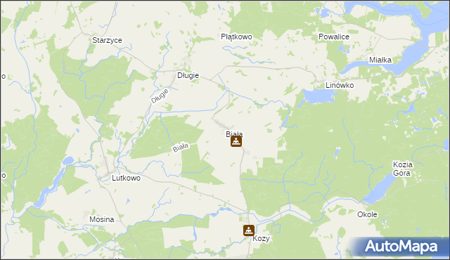 mapa Biała gmina Dobrzany, Biała gmina Dobrzany na mapie Targeo