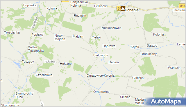 mapa Białowody, Białowody na mapie Targeo