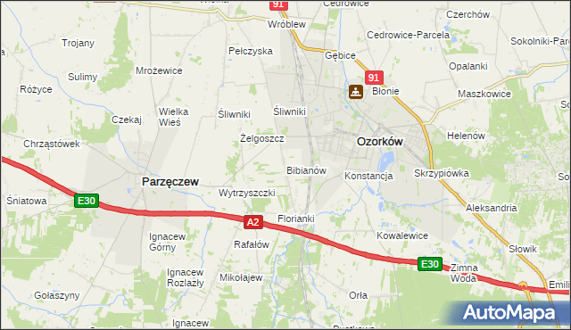 mapa Bibianów, Bibianów na mapie Targeo