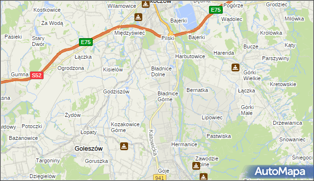mapa Bładnice Górne, Bładnice Górne na mapie Targeo