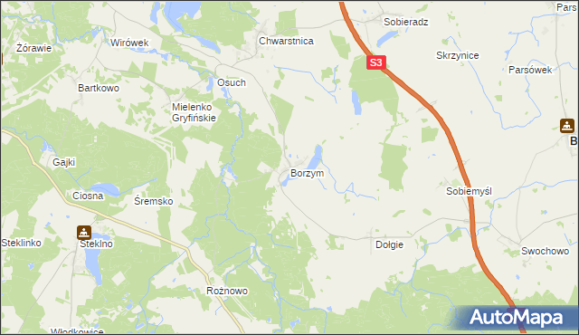 mapa Borzym, Borzym na mapie Targeo