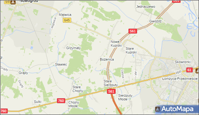 mapa Bożenica, Bożenica na mapie Targeo