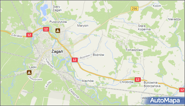mapa Bożnów, Bożnów na mapie Targeo