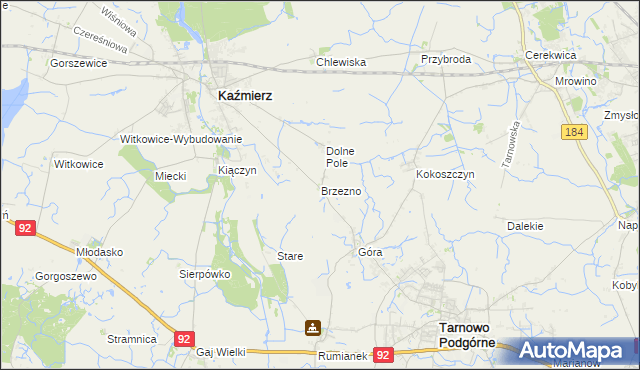 mapa Brzezno, Brzezno na mapie Targeo