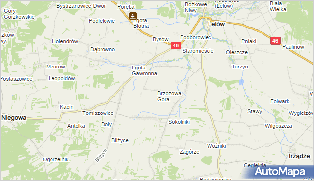mapa Brzozowa Góra, Brzozowa Góra na mapie Targeo