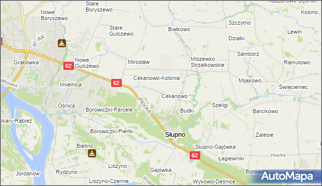 mapa Cekanowo gmina Słupno, Cekanowo gmina Słupno na mapie Targeo