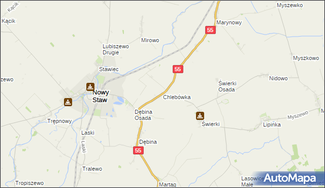 mapa Chlebówka, Chlebówka na mapie Targeo