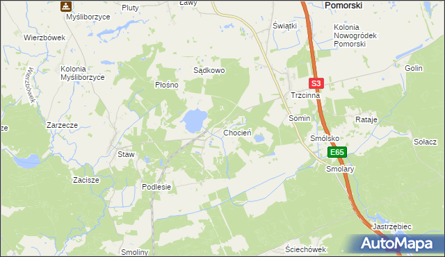 mapa Chocień, Chocień na mapie Targeo