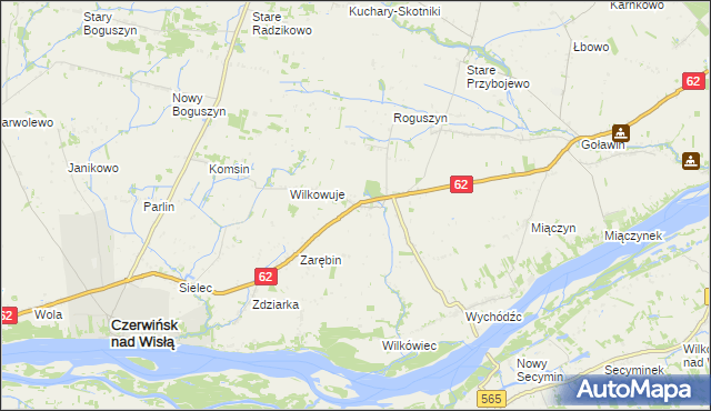 mapa Chociszewo gmina Czerwińsk nad Wisłą, Chociszewo gmina Czerwińsk nad Wisłą na mapie Targeo