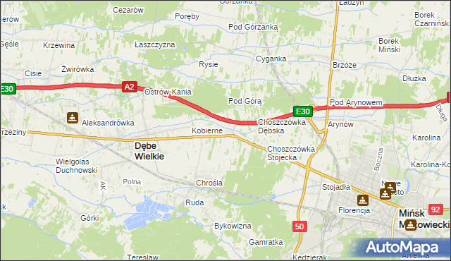 mapa Choszczówka Rudzka, Choszczówka Rudzka na mapie Targeo