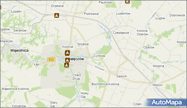 mapa Cynków gmina Nałęczów, Cynków gmina Nałęczów na mapie Targeo