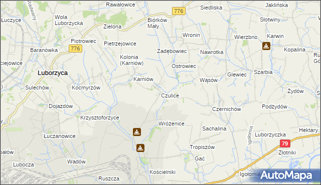 mapa Czulice, Czulice na mapie Targeo
