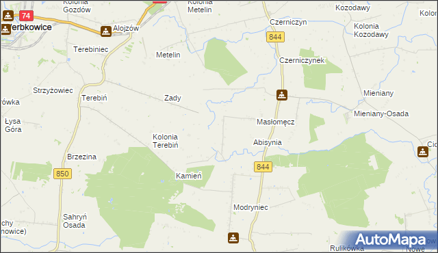 mapa Dąbrowa gmina Hrubieszów, Dąbrowa gmina Hrubieszów na mapie Targeo