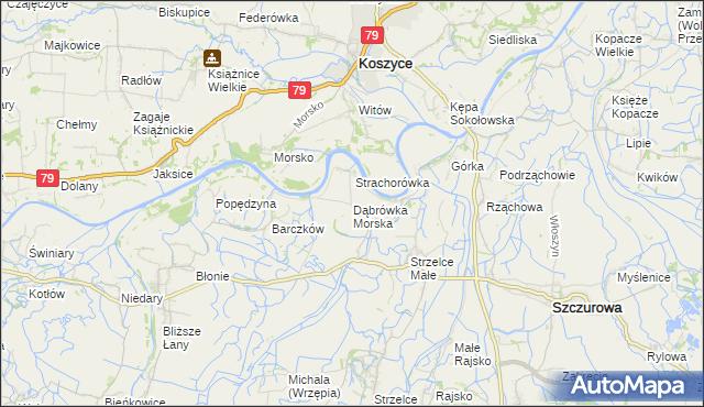 mapa Dąbrówka Morska, Dąbrówka Morska na mapie Targeo