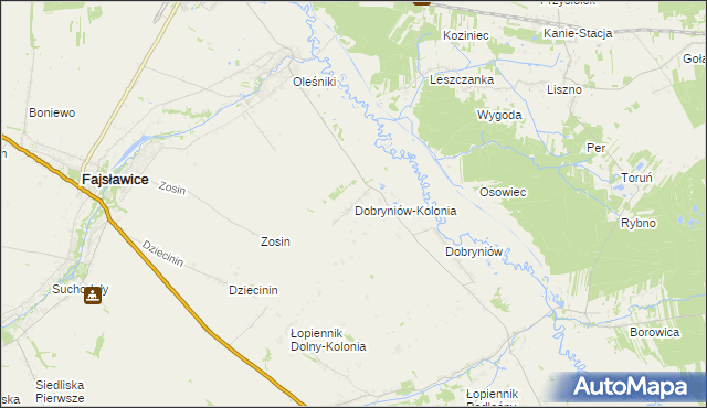 mapa Dobryniów-Kolonia, Dobryniów-Kolonia na mapie Targeo