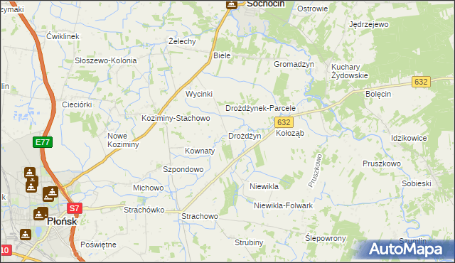 mapa Drożdżyn, Drożdżyn na mapie Targeo