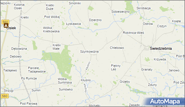 mapa Dzierzno, Dzierzno na mapie Targeo