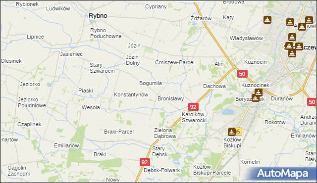 mapa Erminów, Erminów na mapie Targeo