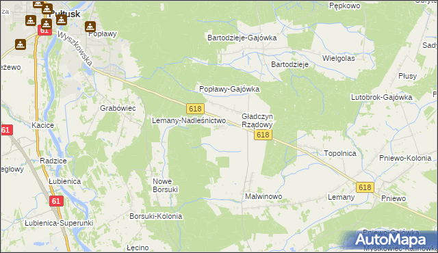 mapa Gładczyn, Gładczyn na mapie Targeo