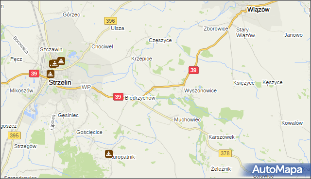 mapa Głęboka gmina Strzelin, Głęboka gmina Strzelin na mapie Targeo