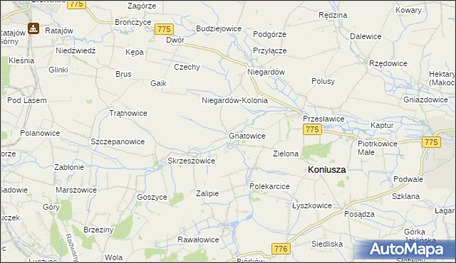 mapa Gnatowice, Gnatowice na mapie Targeo