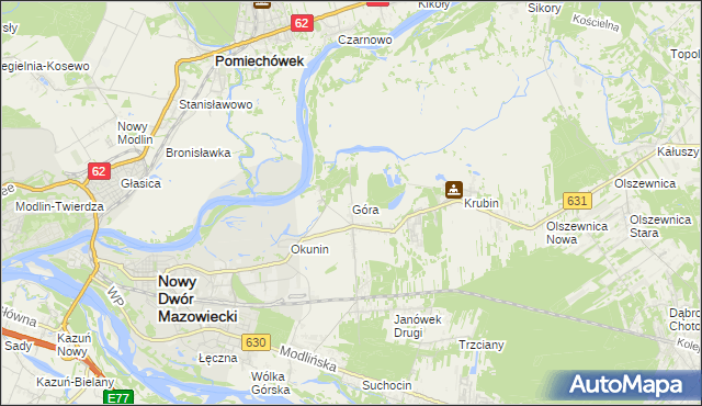 mapa Góra gmina Wieliszew, Góra gmina Wieliszew na mapie Targeo