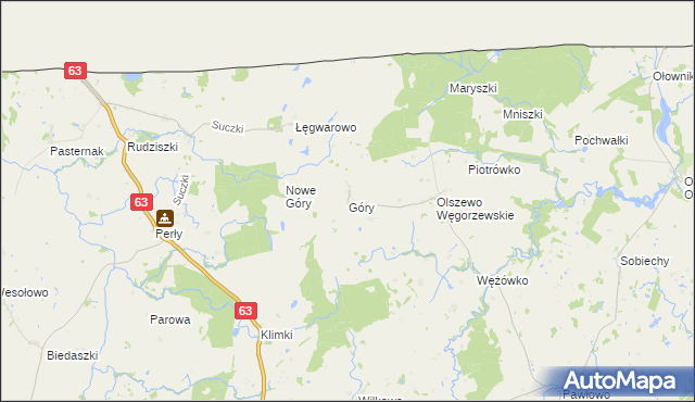 mapa Góry gmina Budry, Góry gmina Budry na mapie Targeo