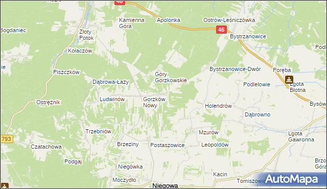 mapa Gorzków Stary, Gorzków Stary na mapie Targeo