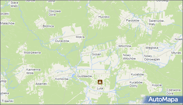 mapa Gosań, Gosań na mapie Targeo