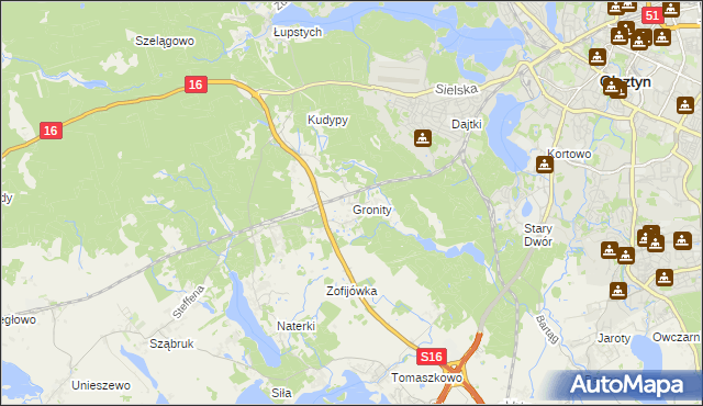 mapa Gronity, Gronity na mapie Targeo