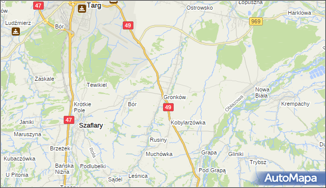 mapa Gronków, Gronków na mapie Targeo