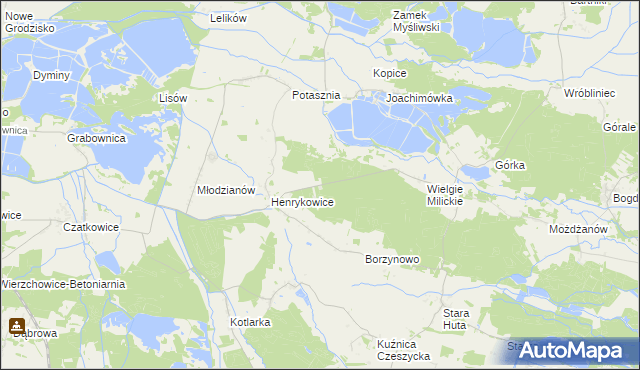 mapa Henrykowice Gajówka, Henrykowice Gajówka na mapie Targeo