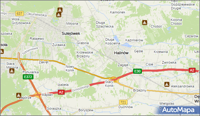 mapa Hipolitów gmina Halinów, Hipolitów gmina Halinów na mapie Targeo